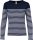 Kariban Női hosszú ujjú, csíkos pamut póló KA386, Striped Navy/White-L