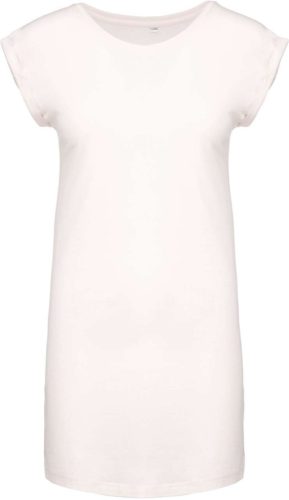 Kariban rövid ujjú Női hosszú pólóruha KA388, Off White-L/XL