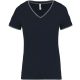 Kariban V-nyakú piké Női póló KA394, Navy/Light Grey/White-XS