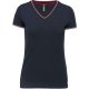 Kariban V-nyakú piké Női póló KA394, Navy/Red/White-2XL