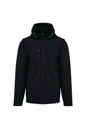 Kariban levehető ujjú kapucnis softshell dzseki KA422, Black-2XL