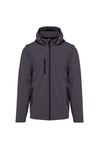 Kariban levehető ujjú kapucnis softshell dzseki KA422, Titanium-2XL