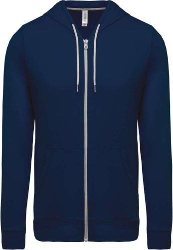 Kariban könnyű vékony unisex kapucnis cipzáras pulóver (póló) KA438, Navy-2XL