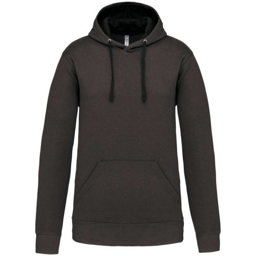 Kariban férfi pulóver kontrasztos bélésű kapucnival KA446, Dark Grey/Black-L