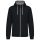 Kariban férfi cipzáras pulóver kontrasztos bélésű kapucnival KA466, Black/Fine Grey-2XL
