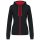 Kariban Női cipzáras pulóver kontrasztos bélésű kapucnival KA467, Black/Red-L