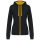 Kariban Női cipzáras pulóver kontrasztos bélésű kapucnival KA467, Black/Yellow-2XL