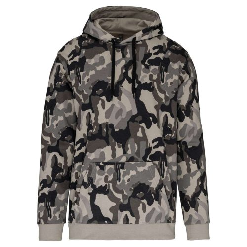 Kariban kapucnis férfi pulóver KA476, Grey Camouflage-4XL