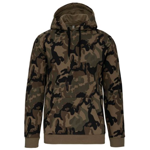 Kariban kapucnis férfi pulóver KA476, Olive Camouflage-4XL