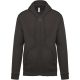 Kariban unisex cipzáros kapucnis pulóver KA479, Dark Grey-M