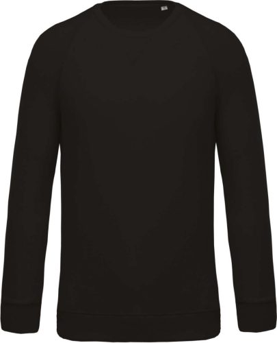 Kariban organikus környakas raglános férfi pulóver KA480, Black-XL