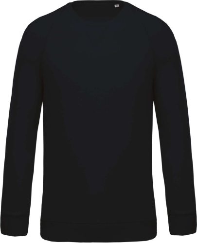 Kariban organikus környakas raglános férfi pulóver KA480, Navy-2XL