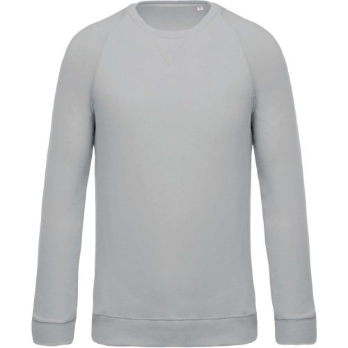 Kariban organikus környakas raglános férfi pulóver KA480, Snow Grey-2XL