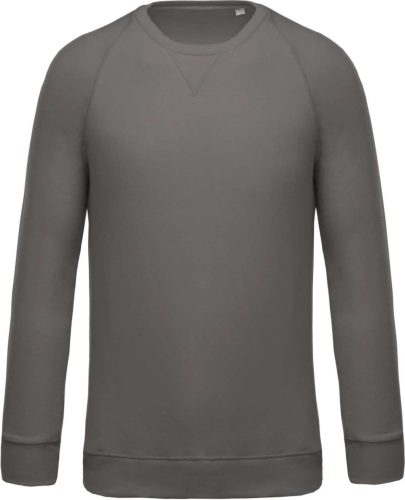 Kariban organikus környakas raglános férfi pulóver KA480, Storm Grey-2XL