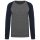 Kariban kétszínű organikus raglános férfi pulóver KA491, Grey Heather/Navy-3XL