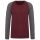 Kariban kétszínű organikus raglános férfi pulóver KA491, Wine Heather/Grey Heather-3XL