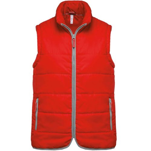 Kariban bélelt mellény KA6116 unisex, cipzáras, Red-M