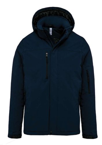 Kariban kapucnis, bélelt férfi softshell kabát KA650, Navy-2XL