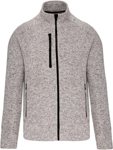 Kariban férfi cipzáras dzseki KA9106, Light Grey Mélange-4XL