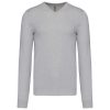 Kariban férfi V-nyakú keskeny szabású pulóver KA965, Grey Melange-2XL