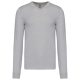 Kariban férfi V-nyakú keskeny szabású pulóver KA965, Grey Melange-2XL