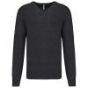 Kariban prémium férfi V-nyakú pulóver KA982, Black Heather-2XL