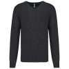 Kariban prémium férfi V-nyakú pulóver KA982, Black Heather-L