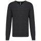 Kariban prémium férfi V-nyakú pulóver KA982, Black Heather-L