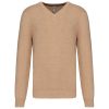 Kariban prémium férfi V-nyakú pulóver KA982, Camel Heather-2XL