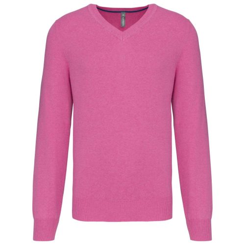 Kariban prémium férfi V-nyakú pulóver KA982, Candy Pink Heather-2XL