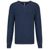 Kariban prémium férfi V-nyakú pulóver KA982, Navy Heather-2XL