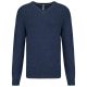 Kariban prémium férfi V-nyakú pulóver KA982, Navy Heather-2XL