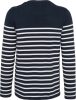 Kariban vállon gombolós csíkos férfi pulóver KA989, Striped Navy/Off White-2XL