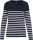 Kariban vállon gombolós csíkos Női pulóver KA990, Striped Navy/Off White-2XL