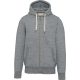 Kariban cipzáras kapucnis vastag férfi pulóver KV2306, Slub Grey Heather-3XL