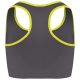 Proact Női sztreccs sporthátu top PA001, Storm Grey/Fluorescent Yellow-XS/S