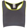 Proact Női sztreccs sporthátu top PA001, Storm Grey/Fluorescent Yellow-XS/S