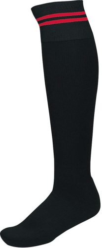 Proact hosszú szárú csíkos sportzokni PA015, Black/Sporty Red-27/30