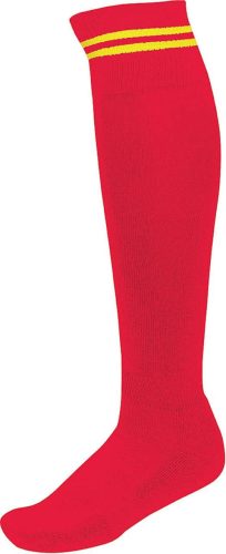 Proact hosszú szárú csíkos sportzokni PA015, Sporty Red/Sporty Yellow-27/30