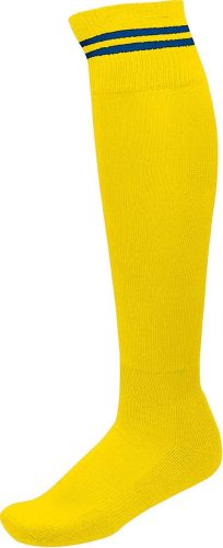 Proact hosszú szárú csíkos sportzokni PA015, Sporty Yellow/Dark Royal Blue-31/34