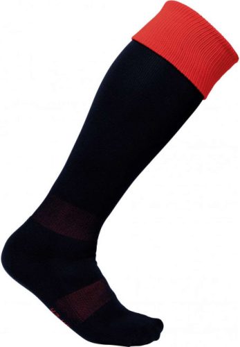 Proact hosszú szárú sportzokni kontrasztos színű felsö résszel PA0300, Black/Sporty Red-27/30