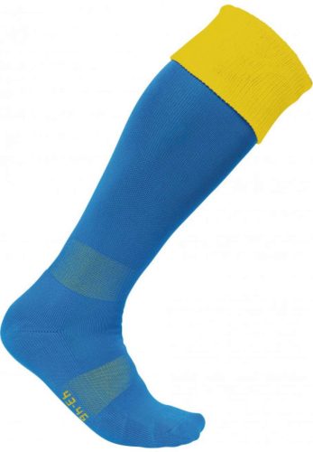 Proact hosszú szárú sportzokni kontrasztos színű felsö résszel PA0300, Sporty Royal Blue/Sporty Yellow-27/30