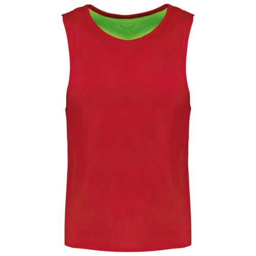 Proact kifordítható, eltérő színű ujjatlan sportpóló PA042, Sporty Red/Fluorescent Green-2XL/3XL