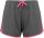 Proact Női sport rövidnadrág PA1021, Grey Heather/Fluorescent Pink-L