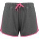 Proact Női sport rövidnadrág PA1021, Grey Heather/Fluorescent Pink-M