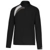 Proact 1/4 cipzáras unisex tréning felső PA328, Black/White/Storm Grey-S