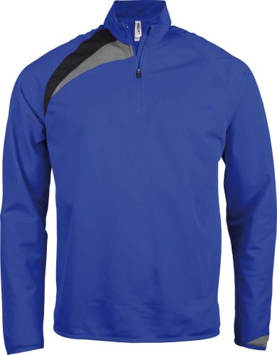 Proact gyerek 1/4 cipzáras tréning felső PA329, Sporty Royal Blue/Black/Storm Grey-6/8