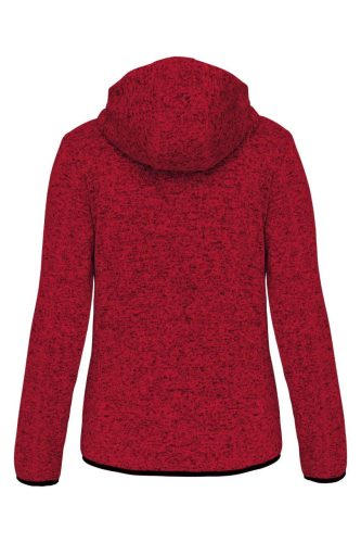 Proact cipzáras kapucnis vastag Női pulóver bolyhos belsővel PA366, Red Melange-3XL