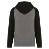 Proact kétszínű raglán ujjú kapucnis pulóver PA369, Grey Heather/Black-XS