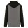 Proact kétszínű raglán ujjú kapucnis pulóver PA369, Grey Heather/Black-XS